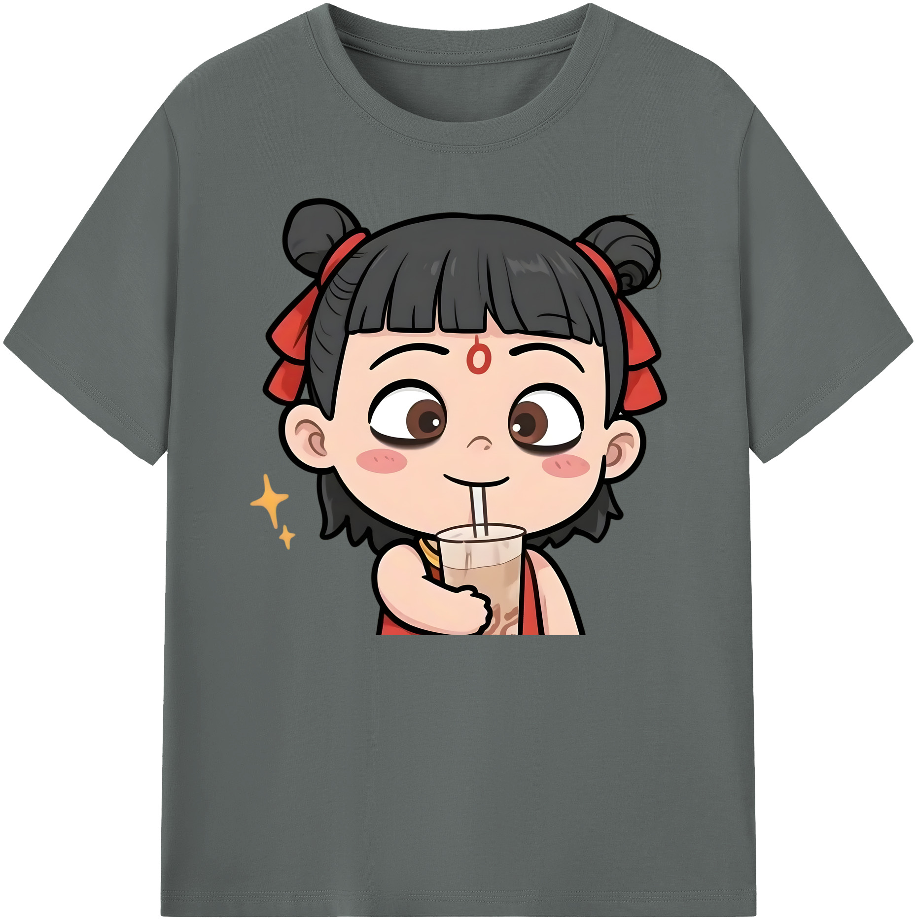 （画像用） Ne Zha 2 ナタ 魔童の大暴れ 綿100％ メンズ半袖Tシャツ｜肌触りやわらか＆通気性